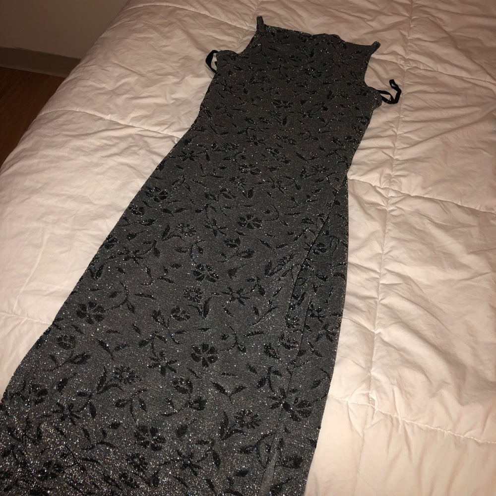 Vintage sparkly high neck evening dress